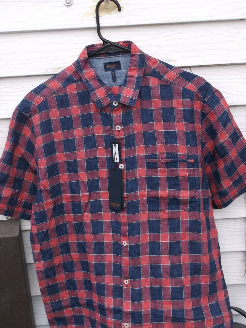 NWT Good Man Brand Short Sleeve Button Down Shirt – Medium, 100% Cotton